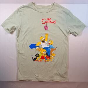 The Simpsons Short Sleeve T-Shirt Graphic Family Group Shot Boys Size XL Casual